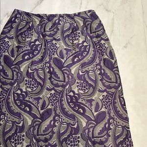 Ornate Purple and Gray Vintage Brocade Maxi Skirt